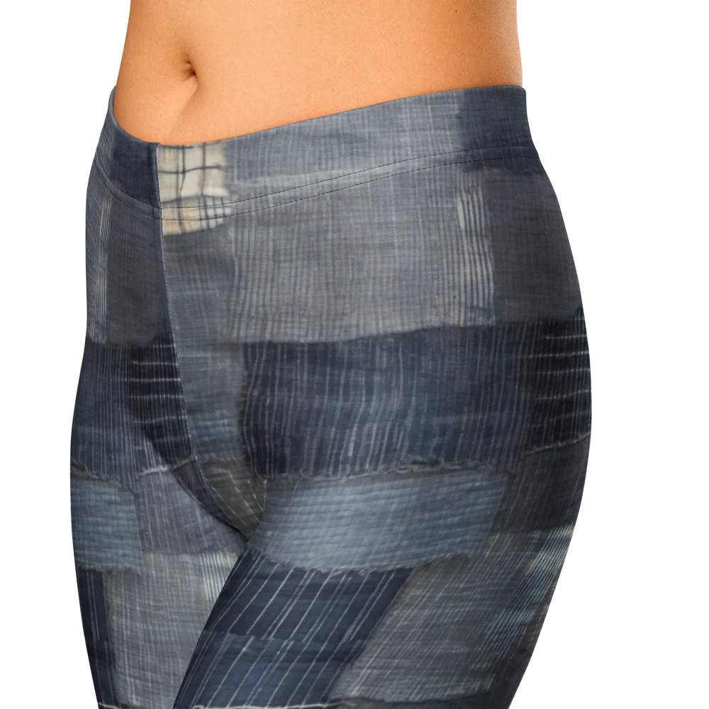 Blue Wabi-sabi on Capri Leggings — Zoomed-in