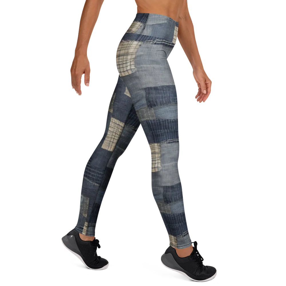 Blue Wabi-sabi on Yoga Leggings — Right