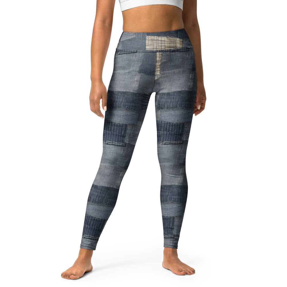 Blue Wabi-sabi on Yoga Leggings — Front