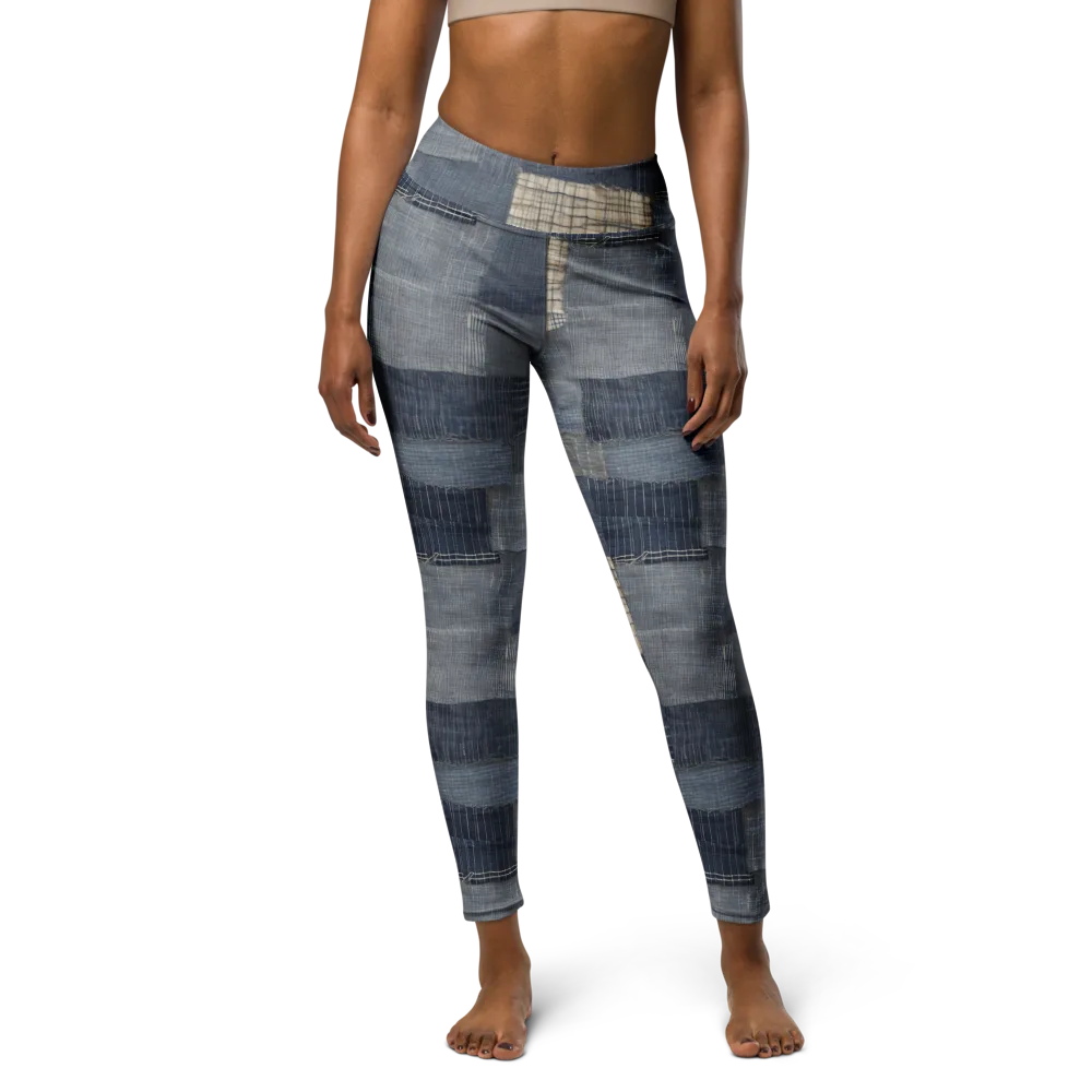 Blue Wabi-sabi on Yoga Leggings — Front