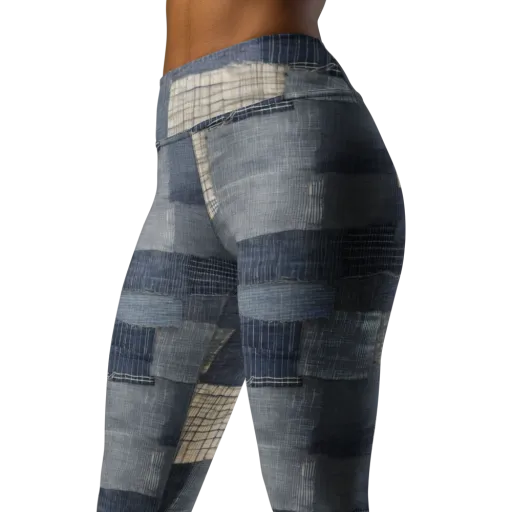 Blue Wabi-sabi on a Yoga Leggings