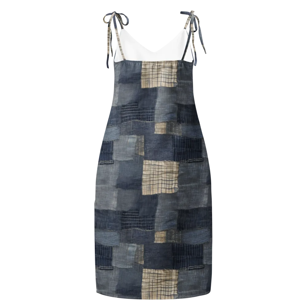 Blue Wabi-sabi on Slip Dress — Back
