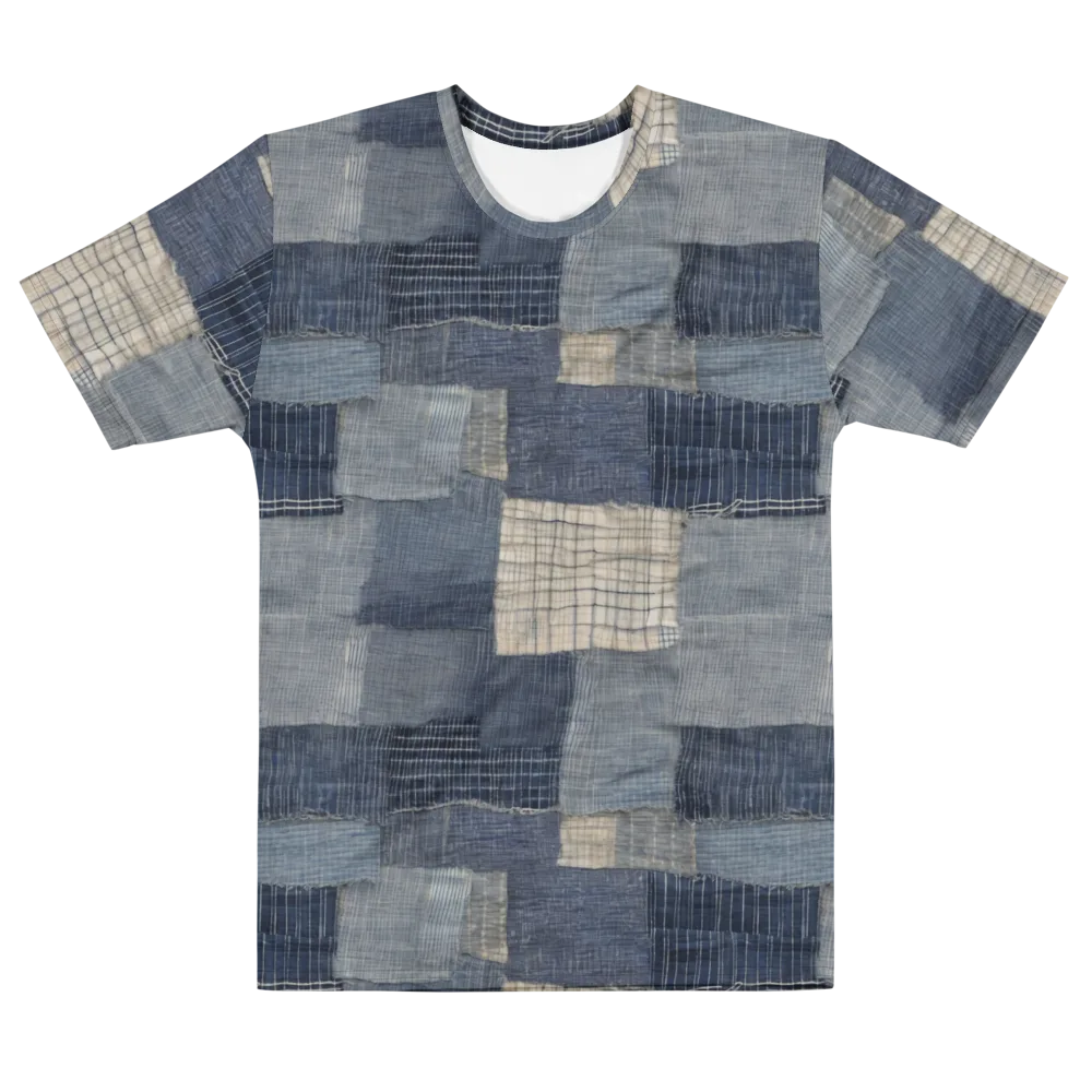 Blue Wabi-sabi on Men's Cotton Crew Neck T-Shirt — Front