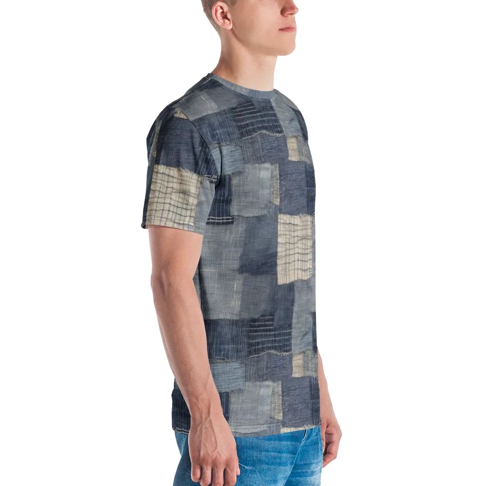 Blue Wabi-sabi on Men's Crew Neck T-Shirt — Right