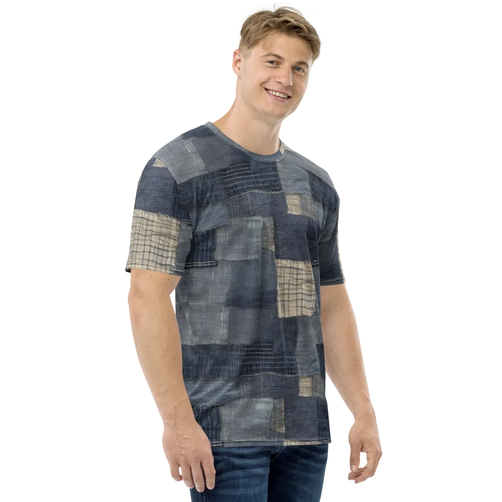 Blue Wabi-sabi on Men's Crew Neck T-Shirt — Right