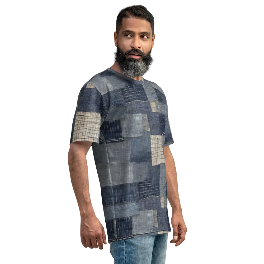 Blue Wabi-sabi on Men's Crew Neck T-Shirt — Right