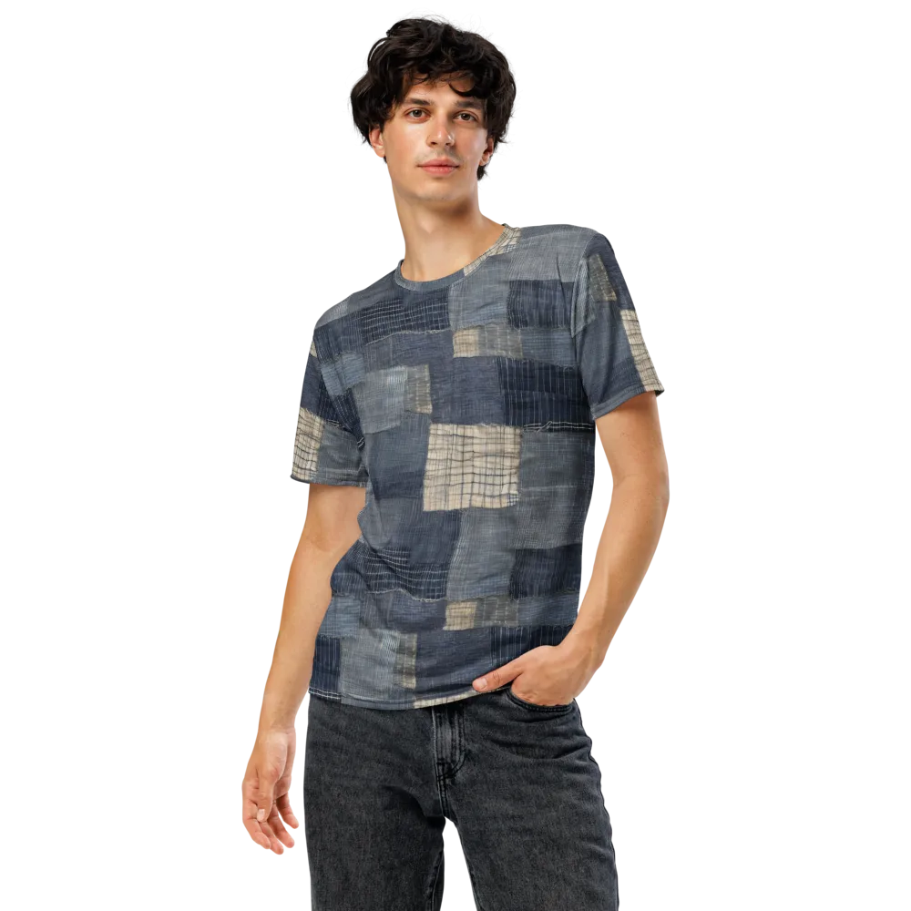 Blue Wabi-sabi on Men's Crew Neck T-Shirt — Front