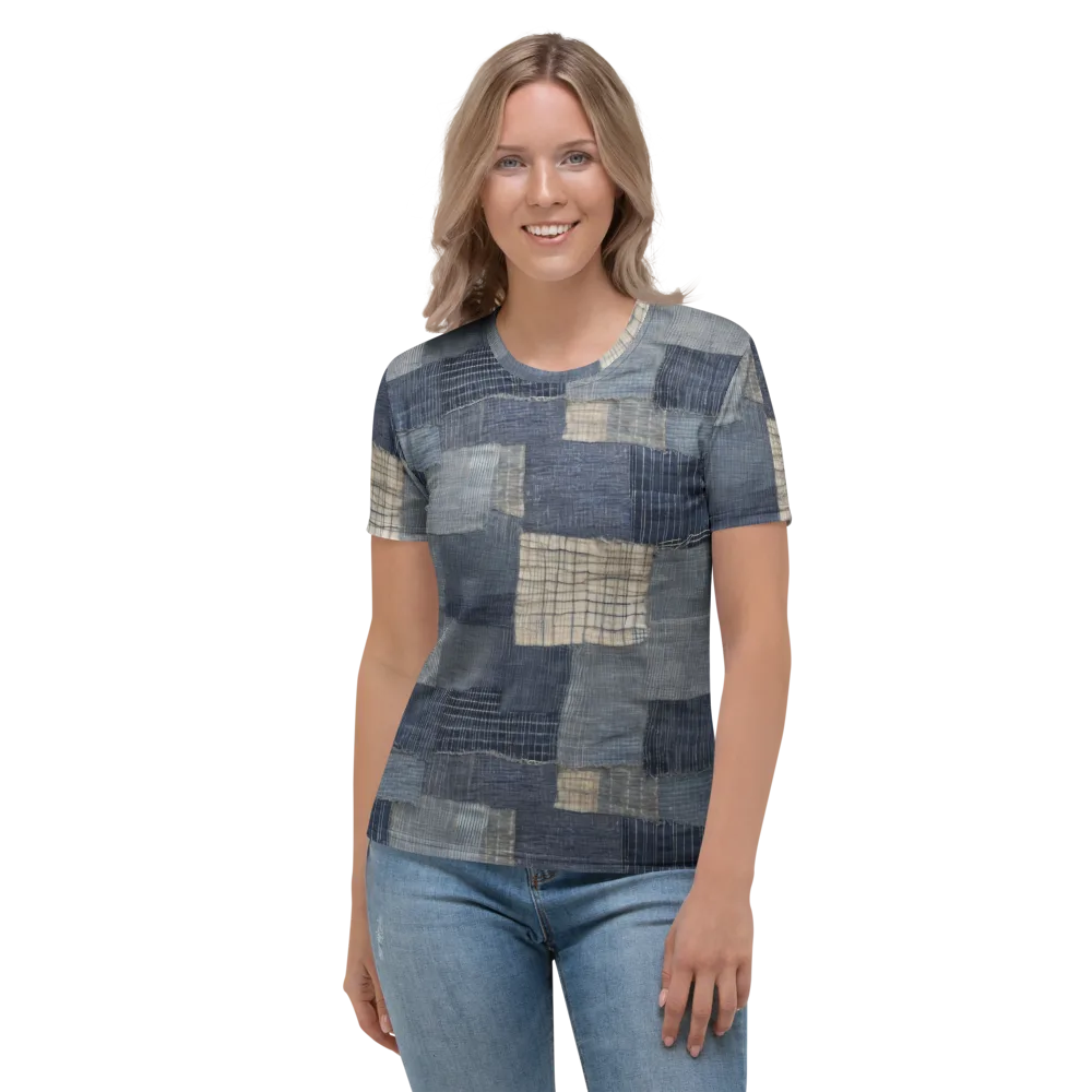 Blue Wabi-sabi on Women's Crew Neck T-Shirt — Front