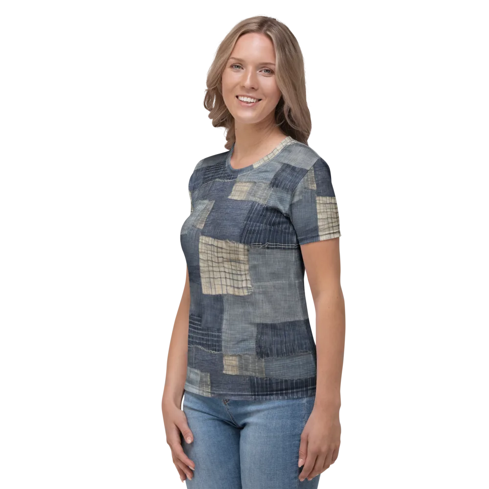 Blue Wabi-sabi on Women's Crew Neck T-Shirt — Left