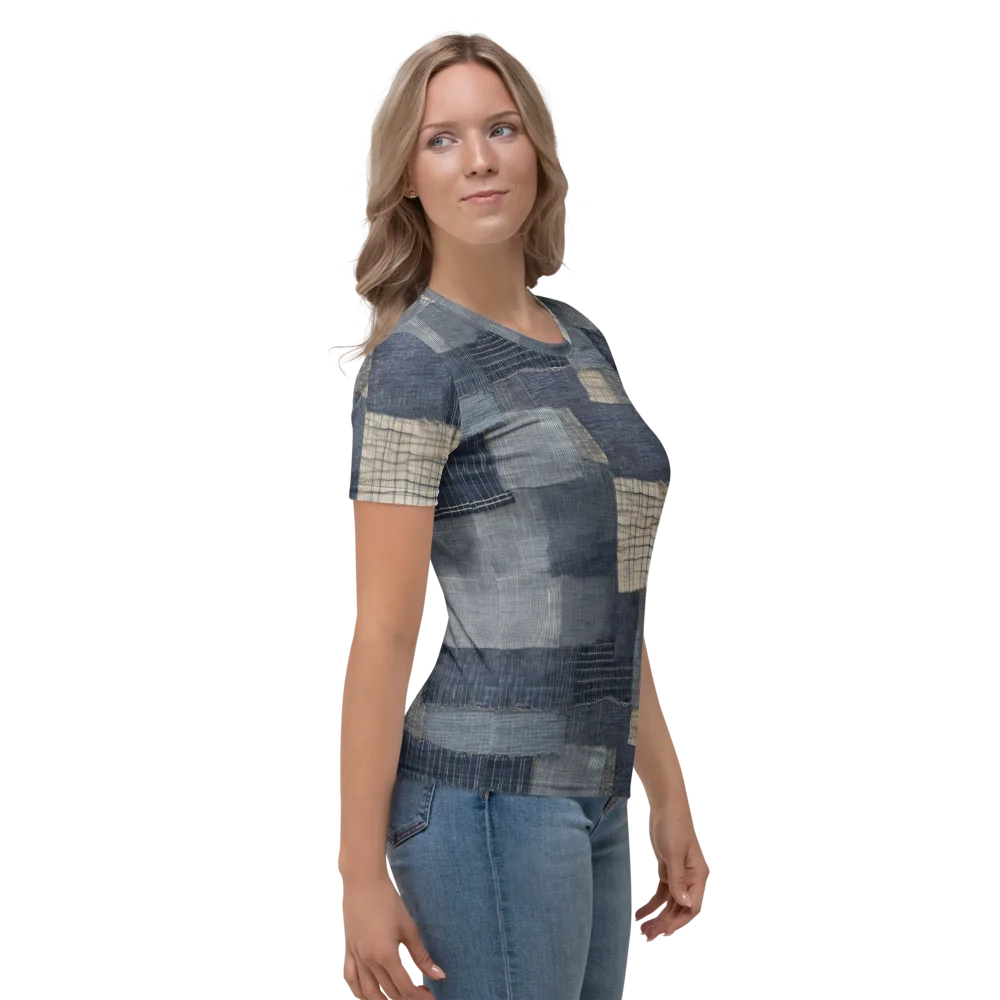 Blue Wabi-sabi on Women's Crew Neck T-Shirt — Right