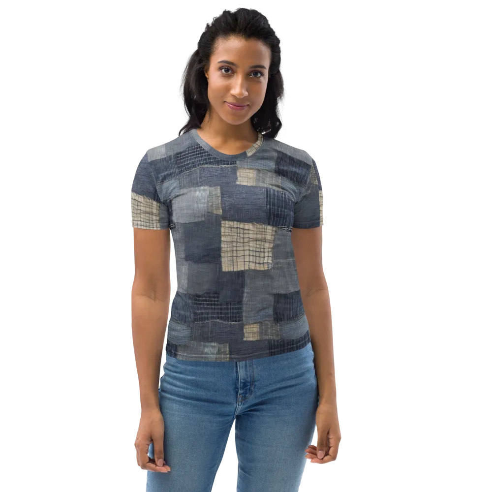 Blue Wabi-sabi on Women's Crew Neck T-Shirt — Front