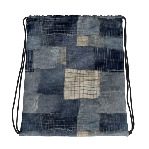 Blue Wabi-sabi on a Drawstring Bag