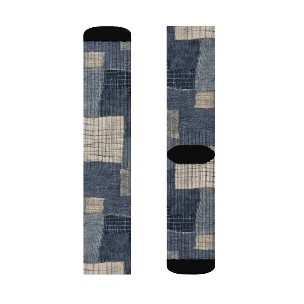 Blue Wabi-sabi on Socks — Left Sock
