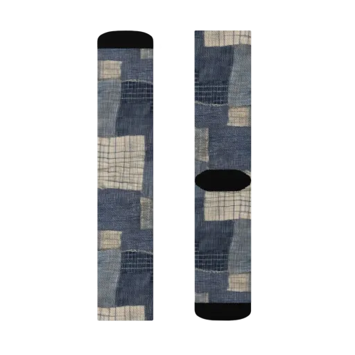 Blue Wabi-sabi on a Socks