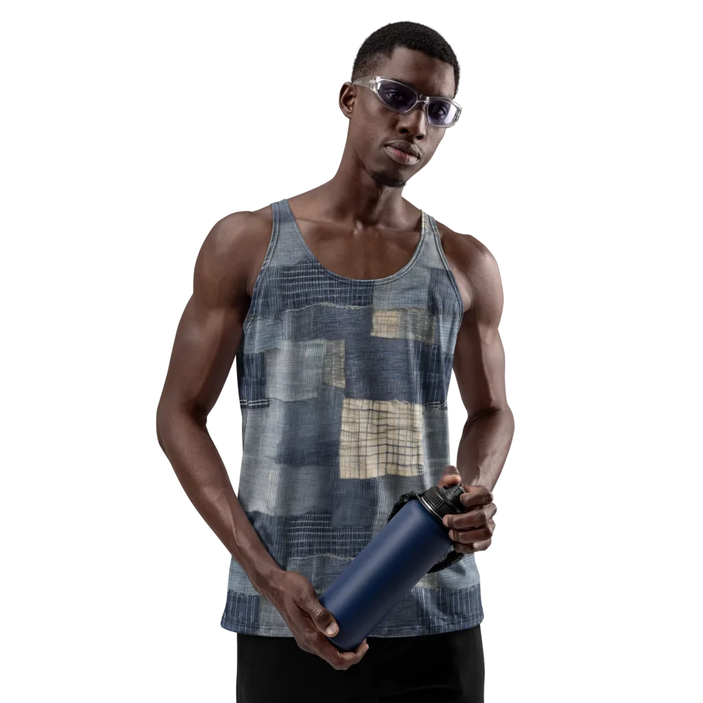 Blue Wabi-sabi on Men's Tank Top — Front