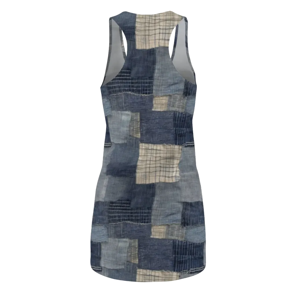 Blue Wabi-sabi on Racerback Dress — Back