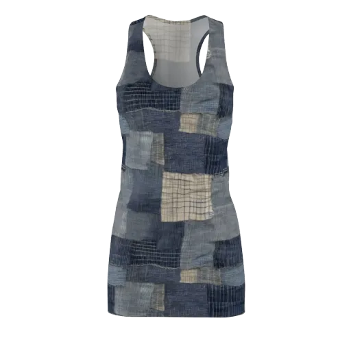 Blue Wabi-sabi on a Racerback Dress