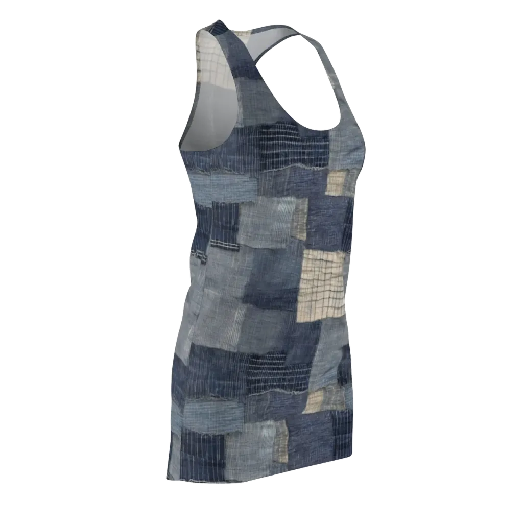 Blue Wabi-sabi on Racerback Dress — Front Side