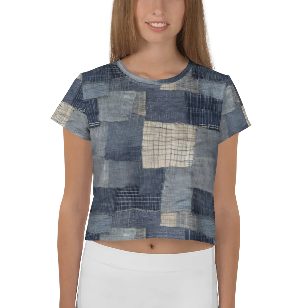 Blue Wabi-sabi on Crop Tee — Front