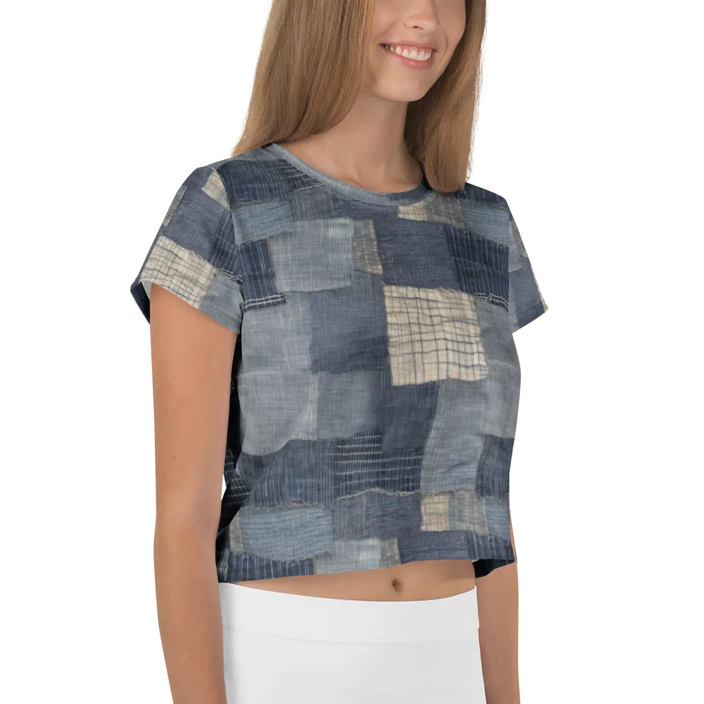 Blue Wabi-sabi on Crop Tee — Right