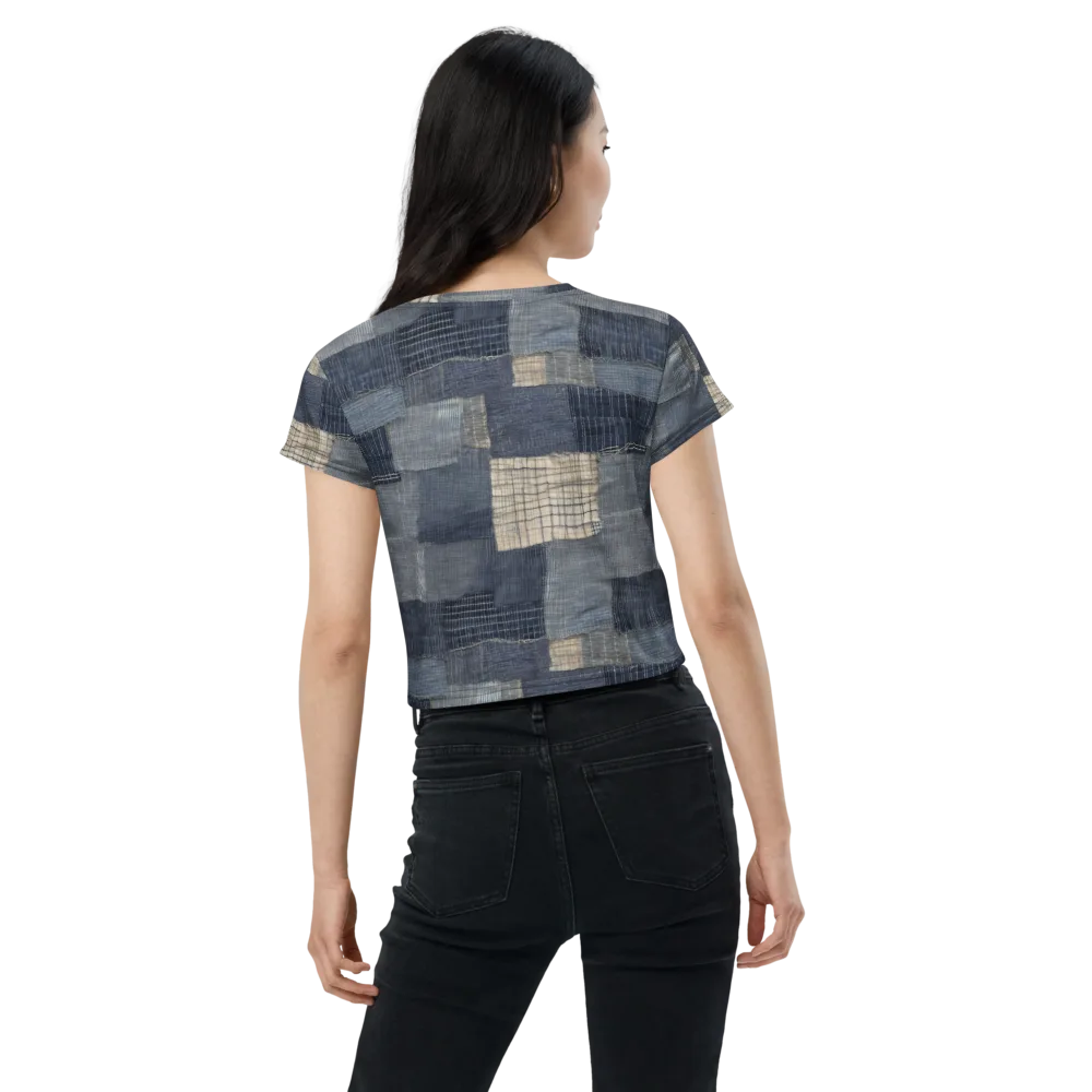 Blue Wabi-sabi on Crop Tee — Back