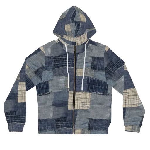Blue Wabi-sabi on a Women's Full-Zip Hoodie