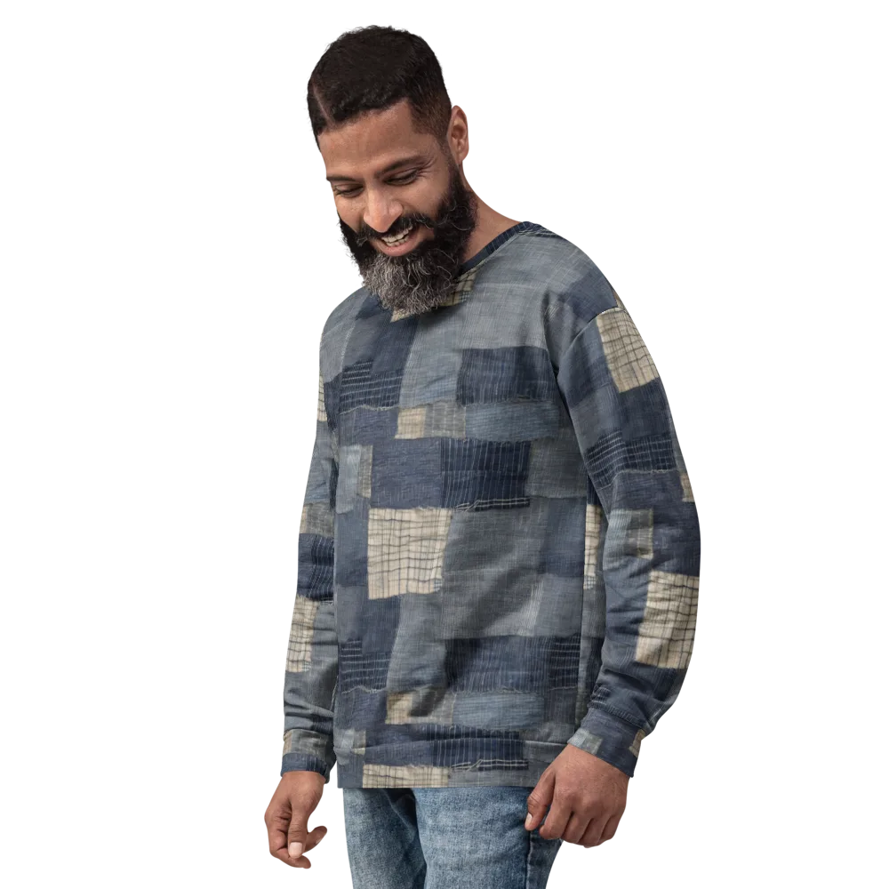 Blue Wabi-sabi on Sweatshirt — Left Front
