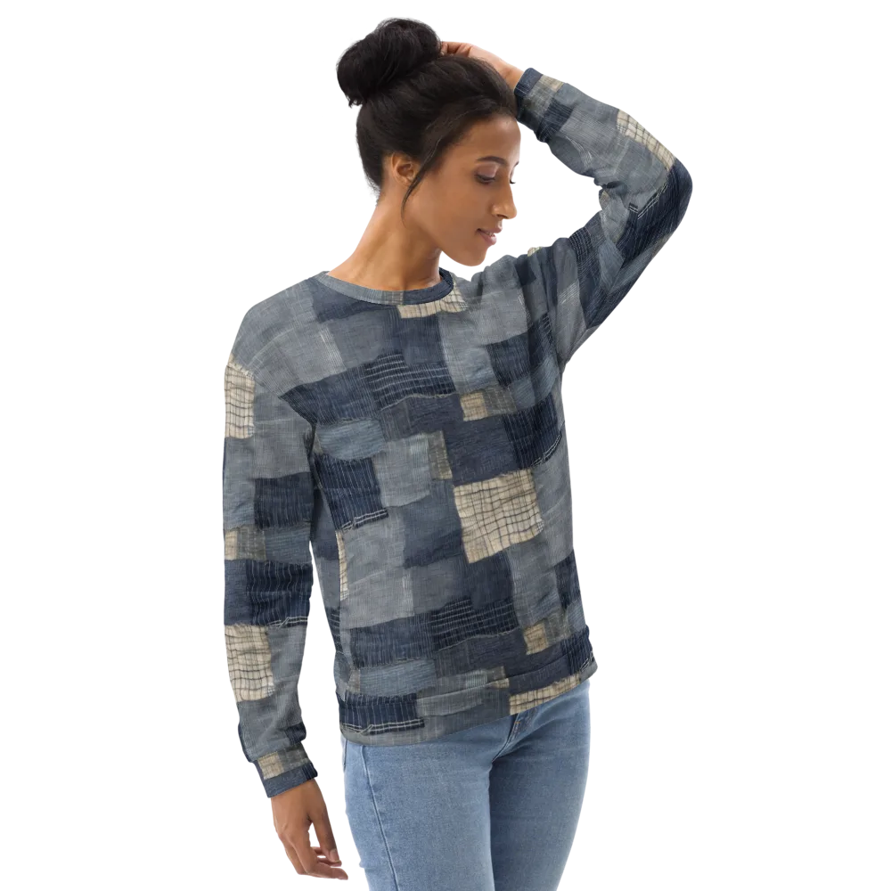 Blue Wabi-sabi on Sweatshirt — Right Front