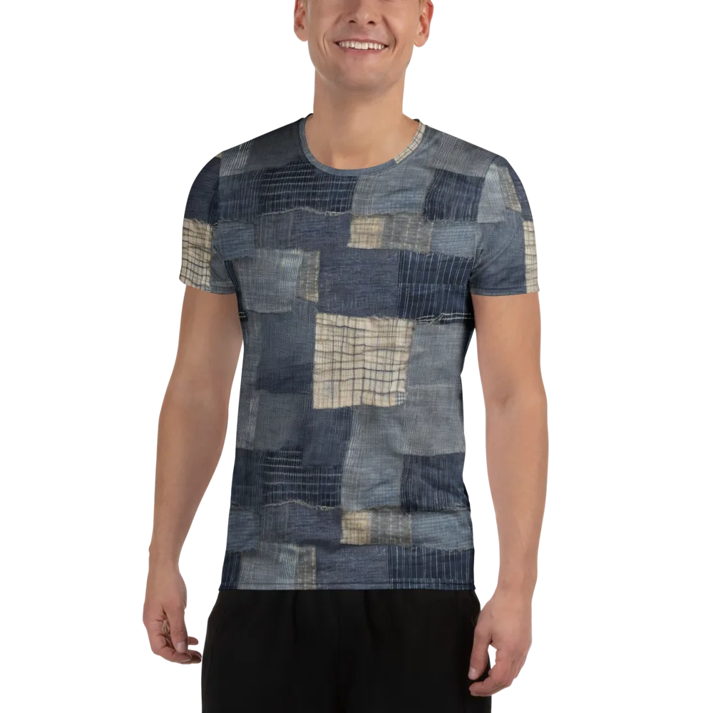 Blue Wabi-sabi on Men's Athletic T-Shirt — Front