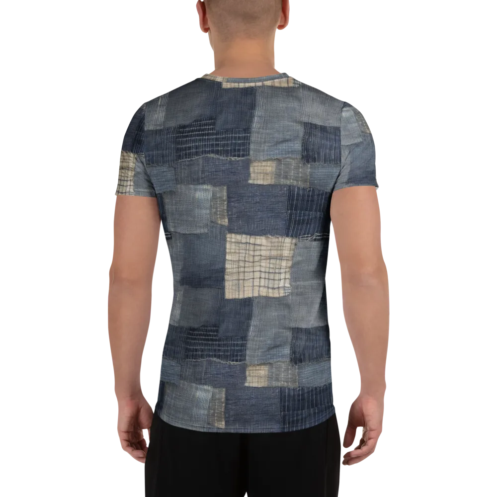 Blue Wabi-sabi on Men's Athletic T-Shirt — Back
