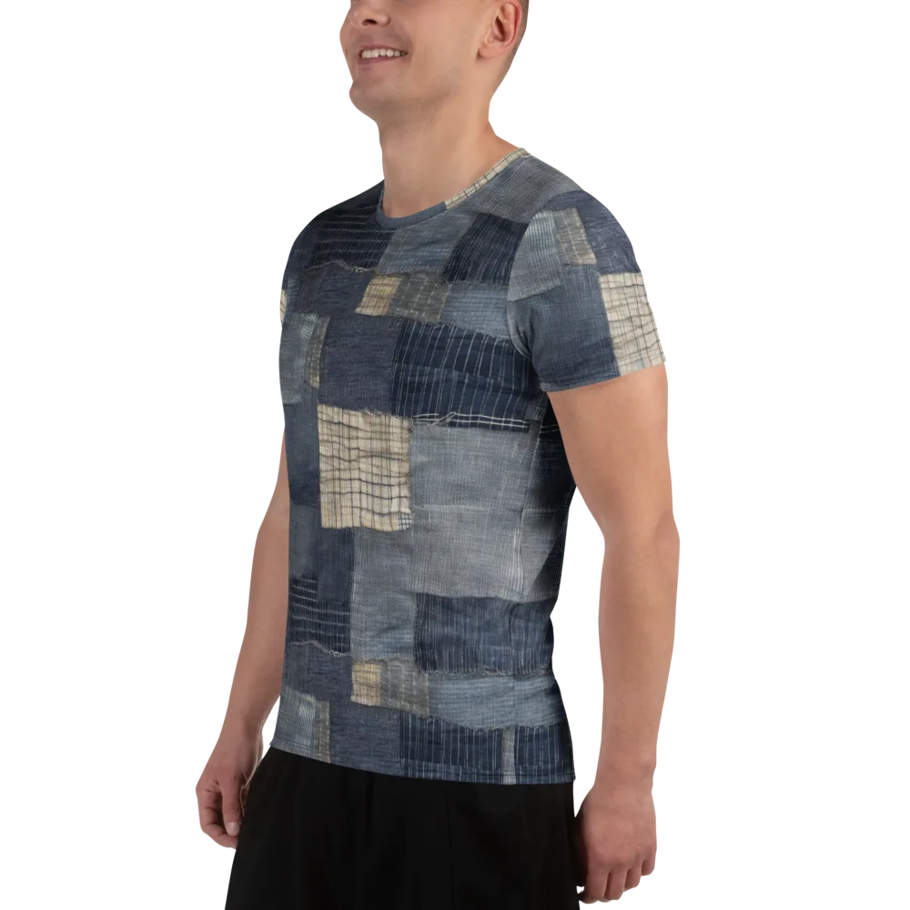 Blue Wabi-sabi on Men's Athletic T-Shirt — Left