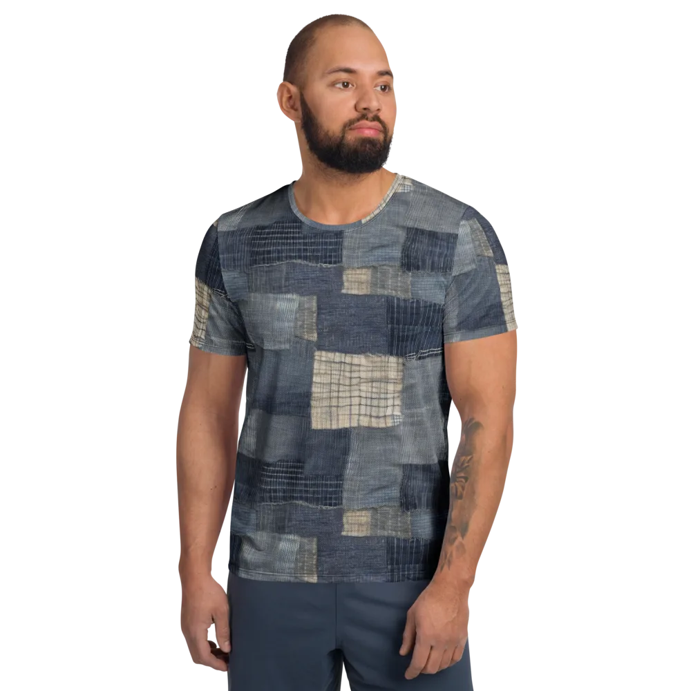 Blue Wabi-sabi on Men's Athletic T-Shirt — Front