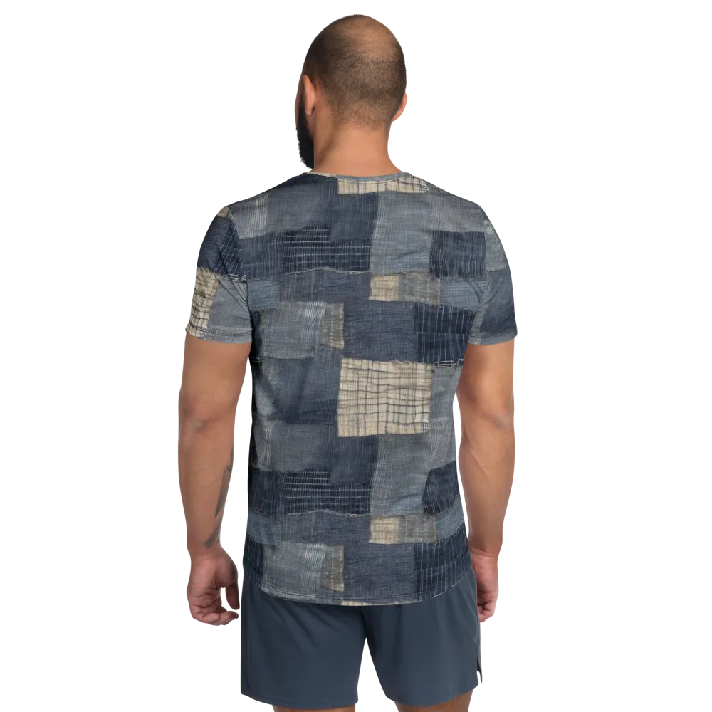 Blue Wabi-sabi on Men's Athletic T-Shirt — Back