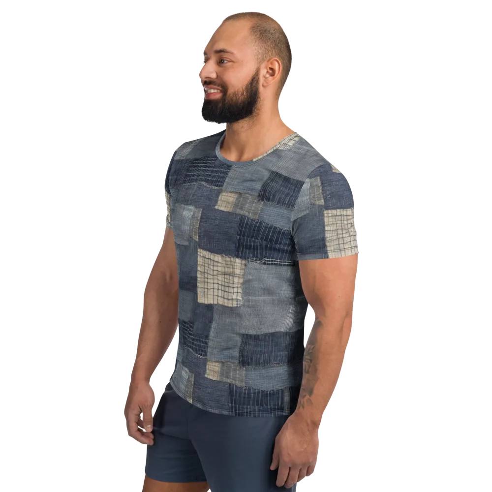 Blue Wabi-sabi on Men's Athletic T-Shirt — Left