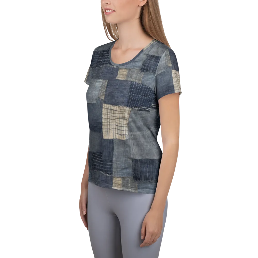 Blue Wabi-sabi on Women's Athletic T-Shirt — Left