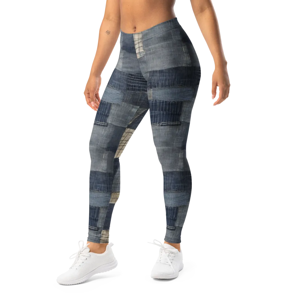 Blue Wabi-sabi on Leggings — Left Front