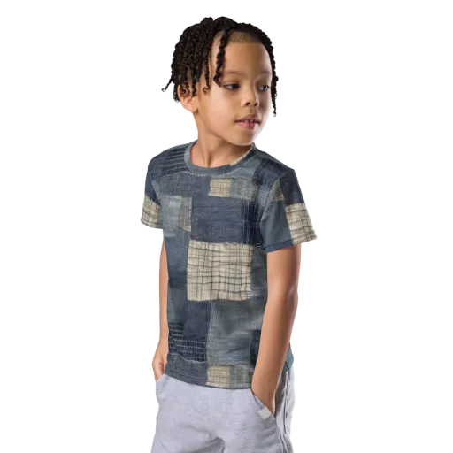 Blue Wabi-sabi on a Kids Crew Neck T-Shirt