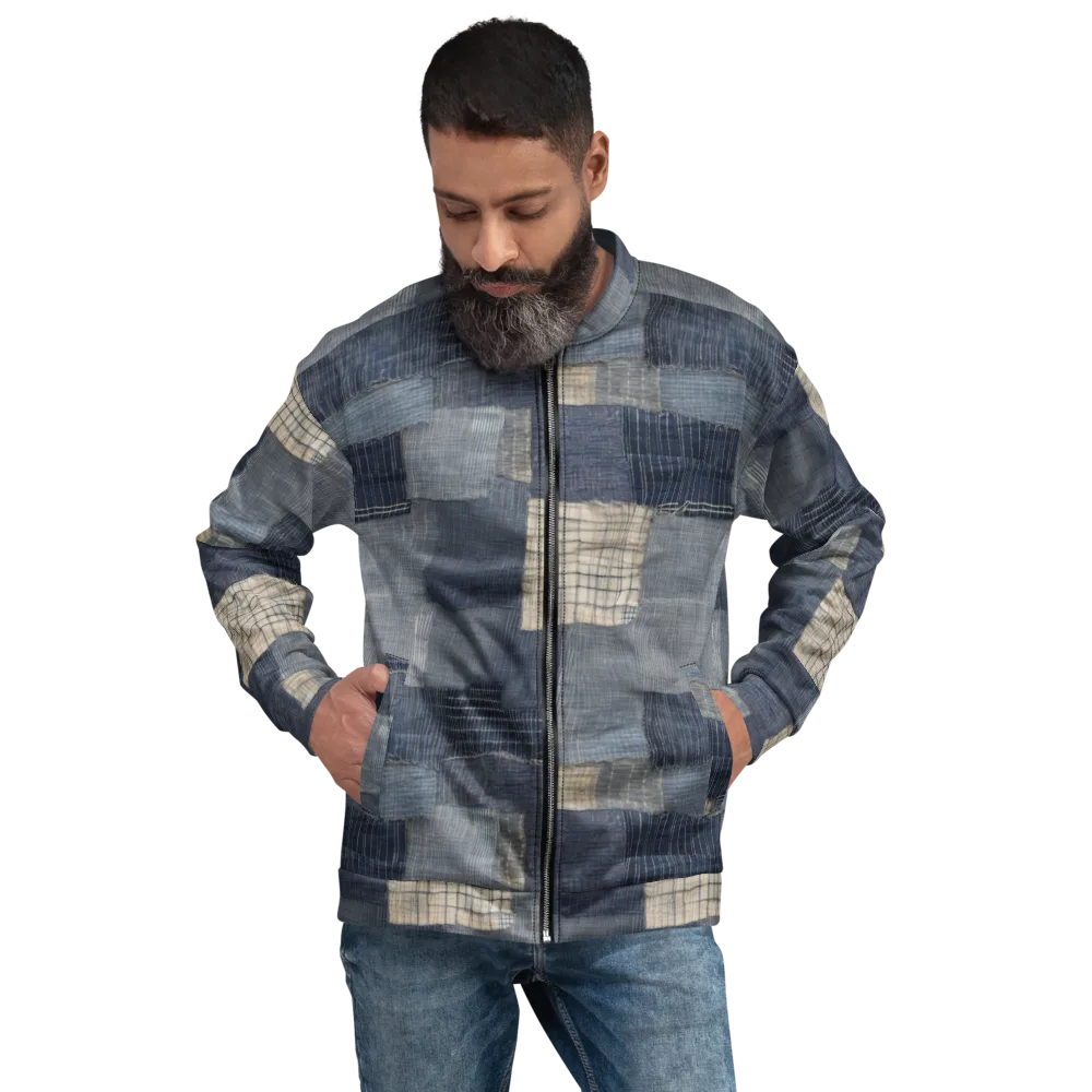 Blue Wabi-sabi on Bomber Jacket — Front