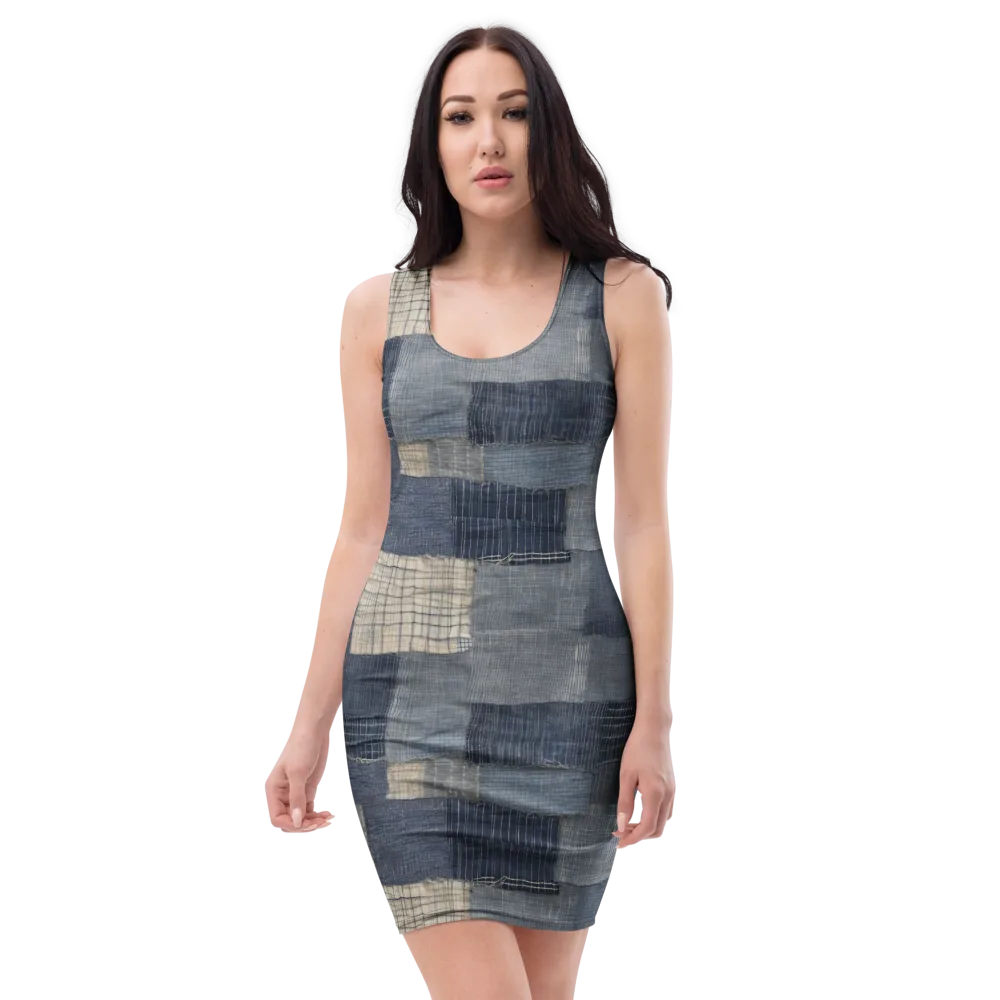 Blue Wabi-sabi on Bodycon Dress — Front