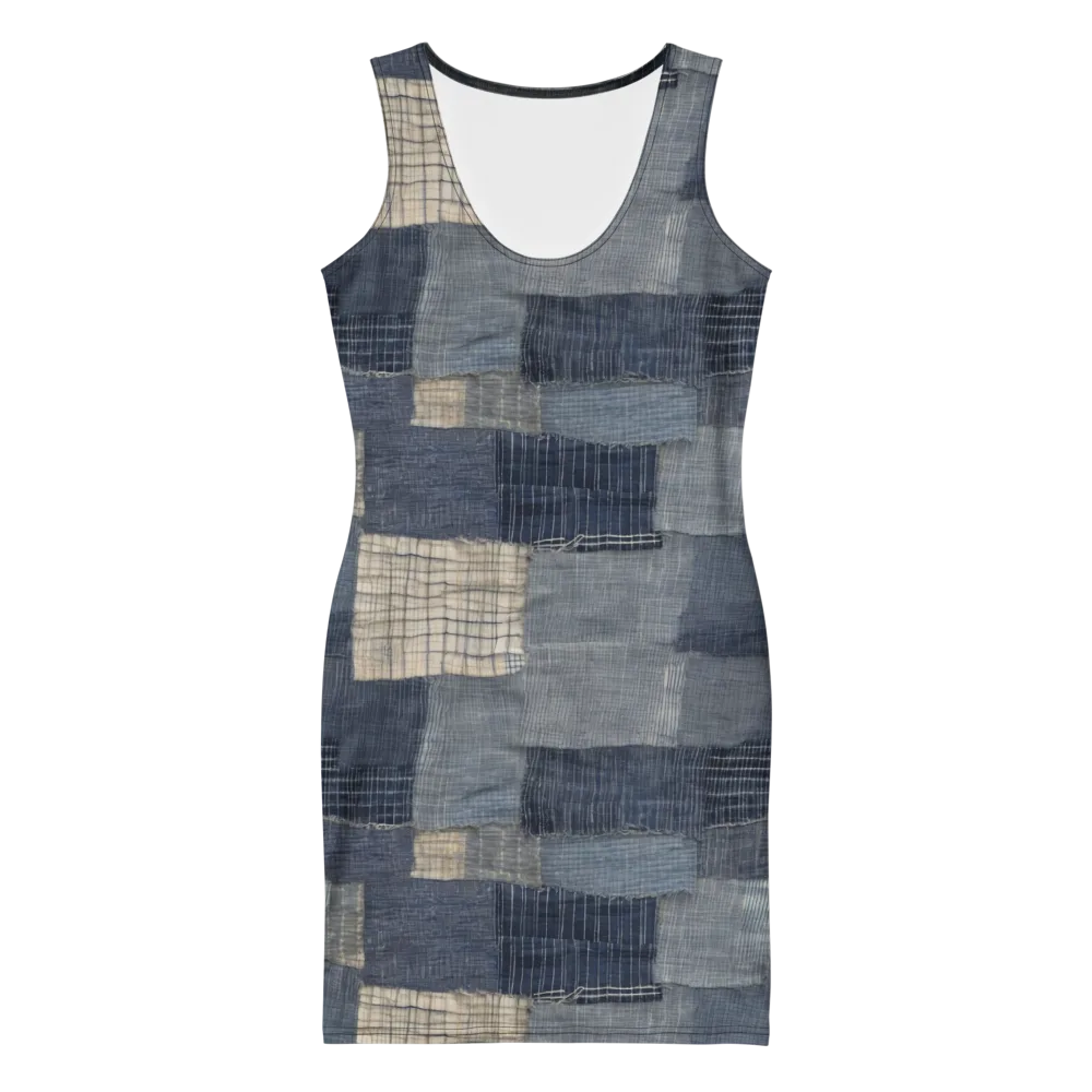 Blue Wabi-sabi on Bodycon Dress — Front