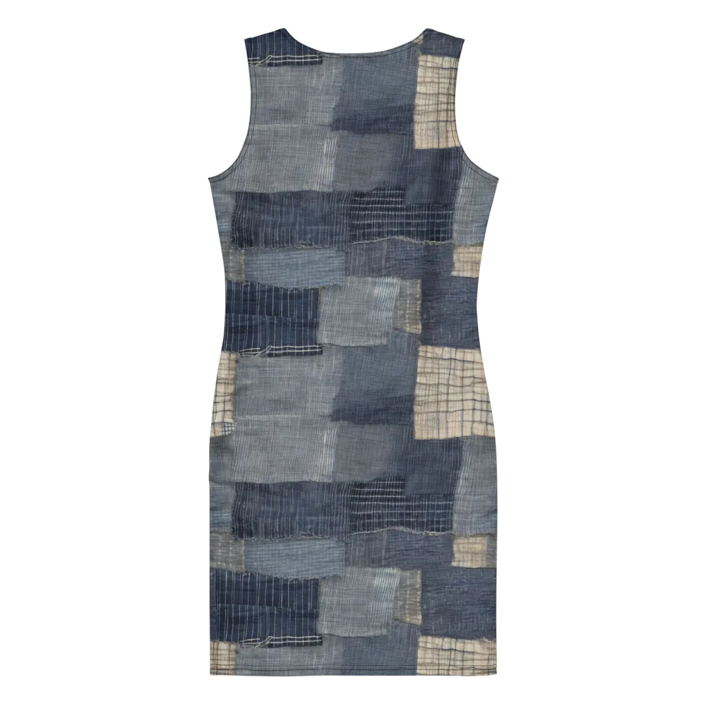 Blue Wabi-sabi on Bodycon Dress — Back
