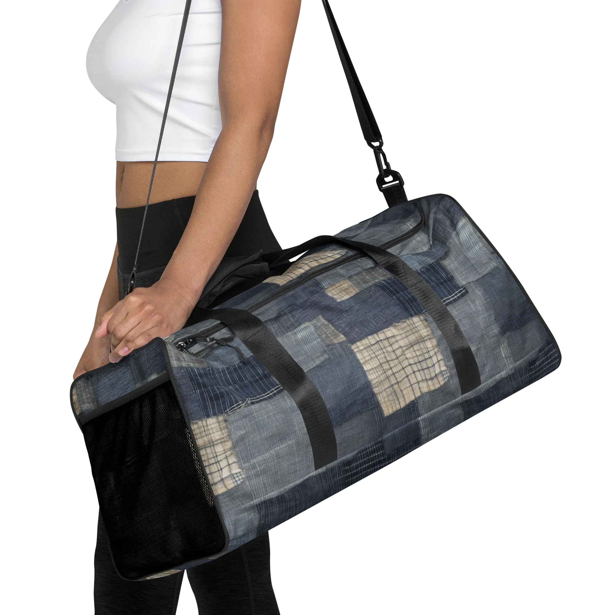 Blue Wabi-sabi on Duffle Bag — Front