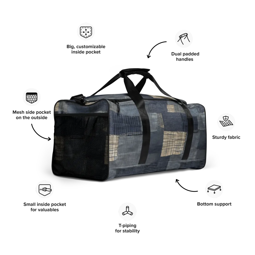Blue Wabi-sabi on Duffle Bag — Right Front