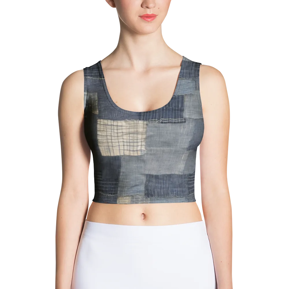 Blue Wabi-sabi on Crop Top — Front