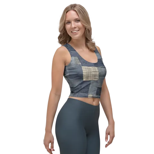 Blue Wabi-sabi on a Crop Top