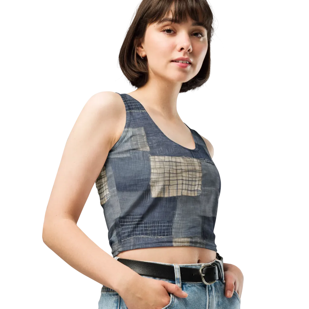 Blue Wabi-sabi on Crop Top — Right Front