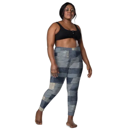 Blue Wabi-sabi on a Leggings with Pockets
