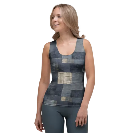 Blue Wabi-sabi on a Women's Tank Top