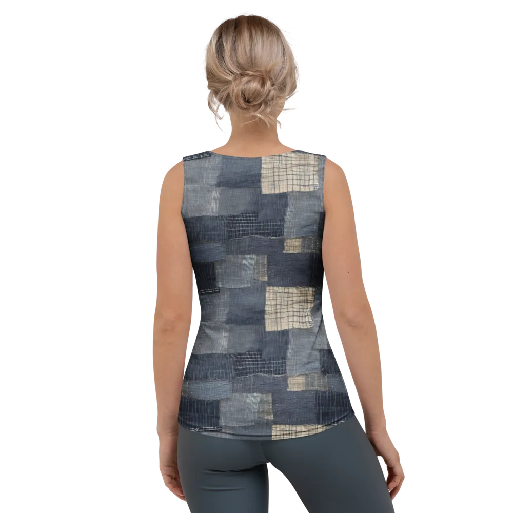 Blue Wabi-sabi on Women's Tank Top — Back