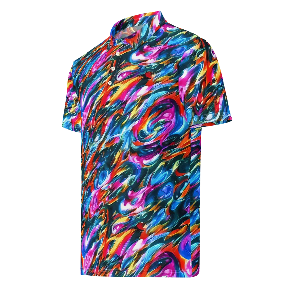 Firelight Frenzy on Men's Slim Fit Polo Shirt — Left Front